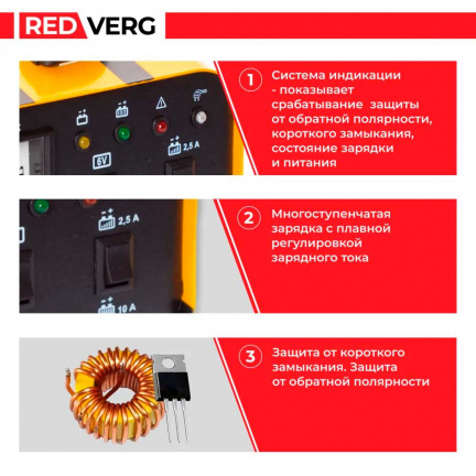 Зарядное устройство инверторного типа REDVERG RD-IC10B