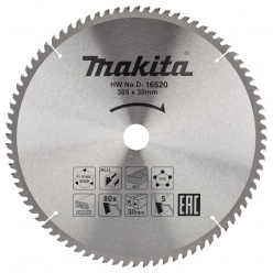 Диск пильный по алюминию Makita 305x30/15.88мм 80T (D-16520)