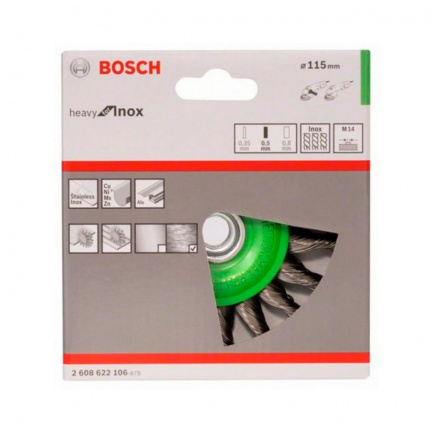 Кордщетка для УШМ Bosch дисковая 115мм (106)