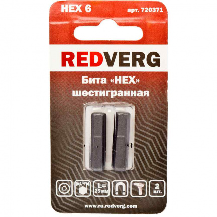 Бита REDVERG HEX6x25мм 2шт (720371)