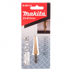 Сверло по металлу Makita HSS-TiN 4-12мм ступенчатое (D-40113)