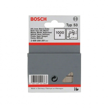 Скобы для степлера Bosch T53/4 1000шт (291)