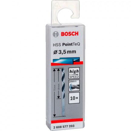 Сверло по металлу Bosch PointTeQ 3.5x70мм 10шт (203)