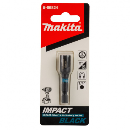 Головка Makita магнитная торцевая 1/4" 6x50мм (B-66824)