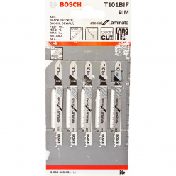 Набор пилок для лобзика по ламинату Bosch T101BIF 83мм 5шт (431)