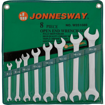 Набор рожковых ключей Jonnesway 8шт в чехле W25108S
