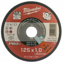 Круг отрезной по металлу Milwaukee PRO+ 125x1x22.2мм (487)