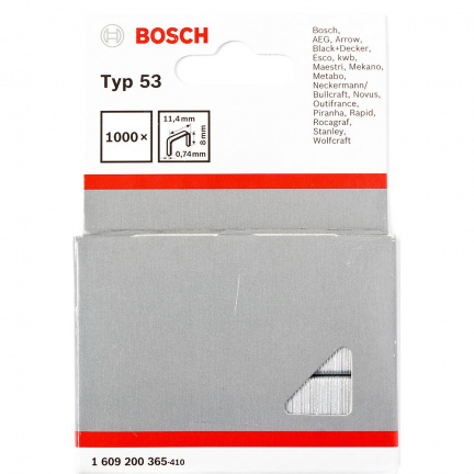Скобы для степлера Bosch T53/8 1000шт (365)